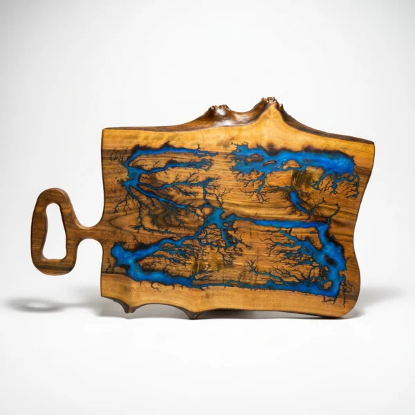 Tocator/Platou din lemn de nuc si rasina 58x39cm