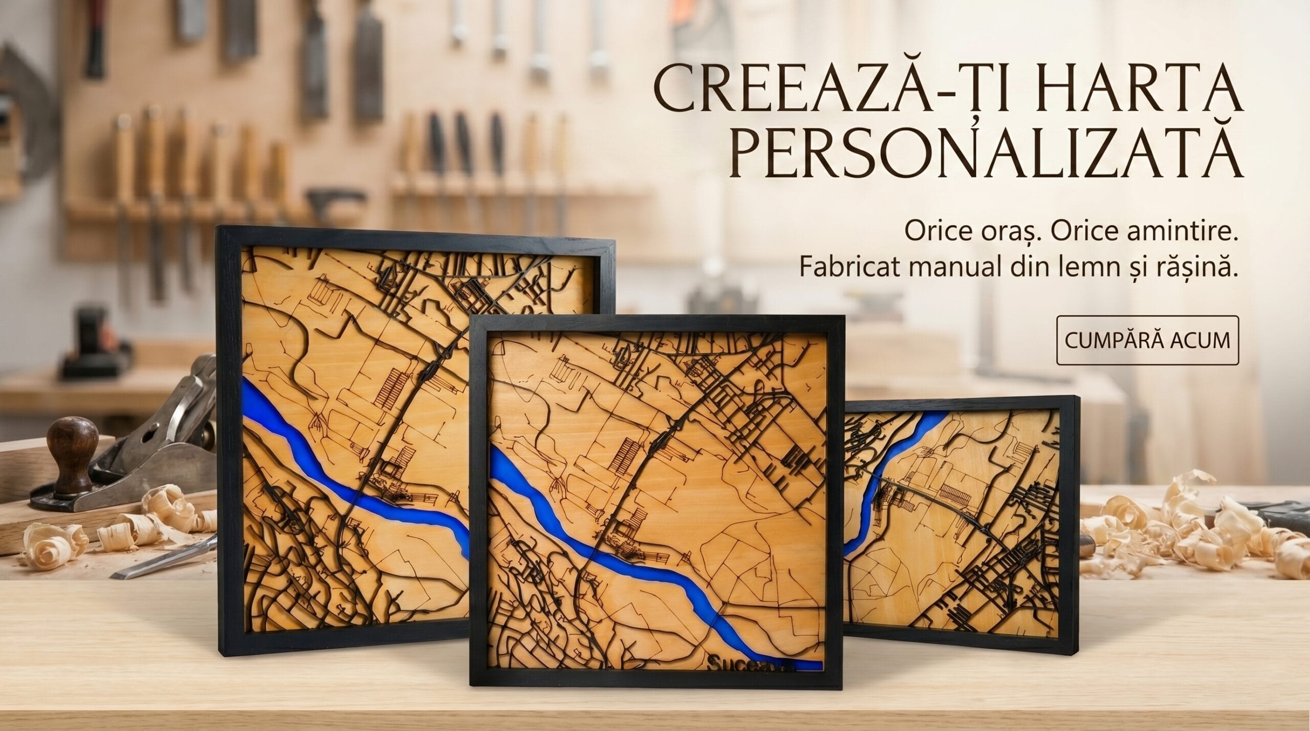 Harta lemn personalizata taiata laser cadou unic — WireTree